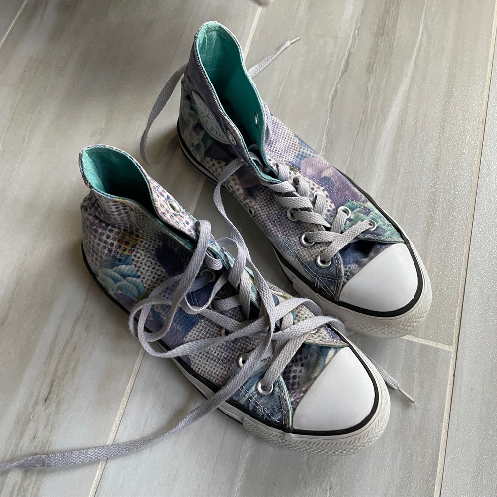 Blue rose converse high tops